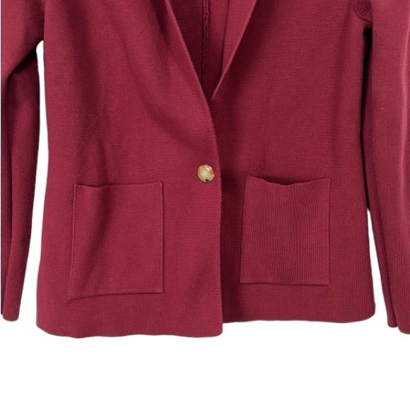 Summersalt Ribbed Sweater Blazer, Burgundy, Women’s Size M - Picture 4 of 5